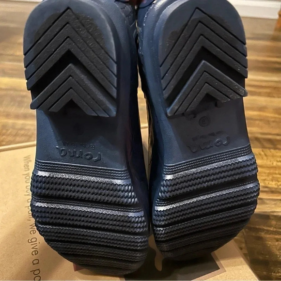 NWT Roma Chelsea Womens 8 Navy Croc Emboss Rain Boots - Picture 5 of 8